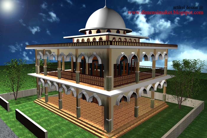 Desain Masjid Musholla 004 Contoh Gambar  Desain Musholla 2  lantai 