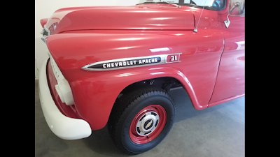 OLD 1958 CHEVY PICK UP TRUCK FIRE ENGINE RED