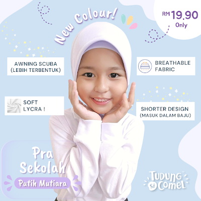 TUDUNGSICOMEL TUDUNG SEKOLAH AWNING ON POINT UNTUK PELAJAR