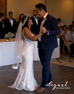 Bride and groom share first dance Lodge at Breckenridge