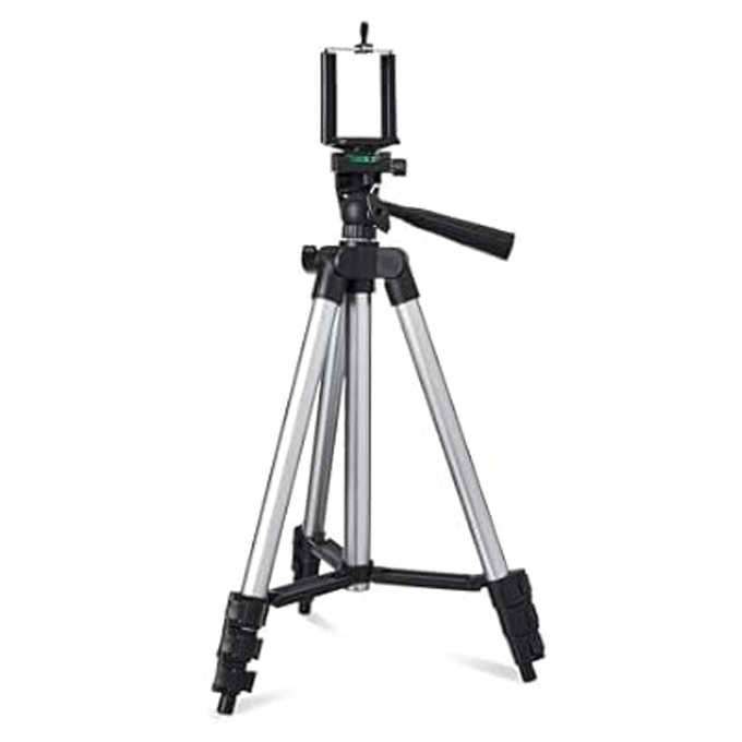 Tripod with Mobile Phone Holder Mount & Carry Bag for All Smartphone, GoPro, Cameras