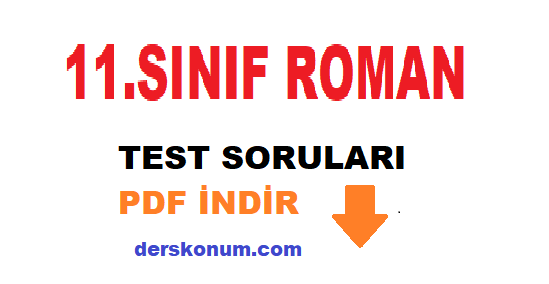 11. SINIF ROMAN ÜNİTESİ TEST SORULARI