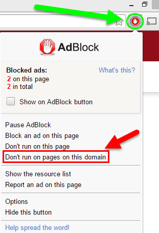 Use of AdBlock in Chrome