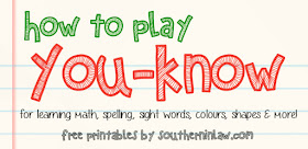 Free You-Know Sight Words Card Game Printable - for learning math, spelling, sight words, literacy, numeracy, colours, shapes and to learn whilst having fun