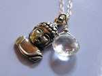 Enlightened necklace. Sterling Buddha and Topaz