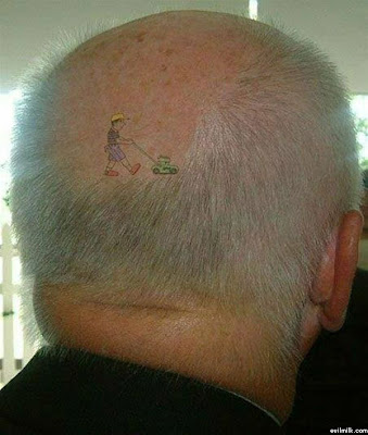 An old man's tattoo. I like this. I think it's the best tattoo I've ever