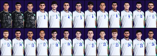 PES 2021 Uzbekistan National Team Facepack 2024