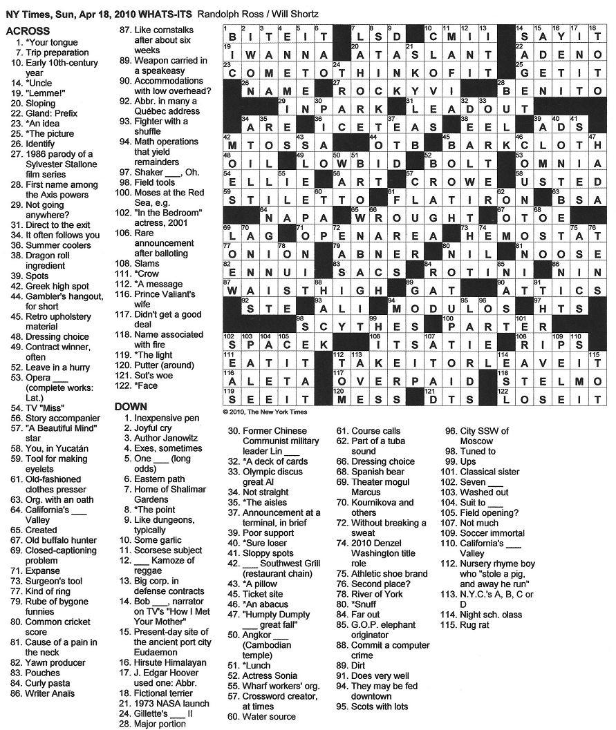 Ny Times Crossword Printable Free Dogs Cuteness