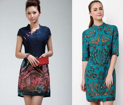 15 Desain  Dress Batik Pesta Model Terbaru