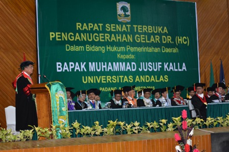 Universitas Andalas Anugerahi Gelar DR (HC) Kepada Wapres Jusuf Kalla