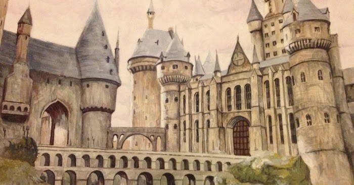 Art By Rita Foster Hogwarts Castle Gouache Painting
