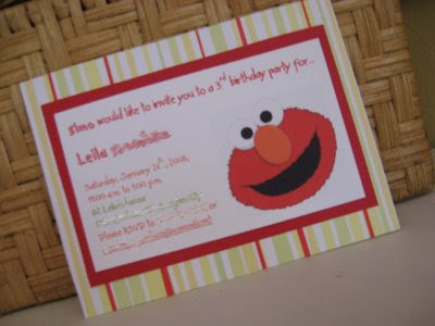 Elmo Birthday Party Invitations on My Elmo Party Invitations  Inspired By  Well   Elmo   And This Fabric