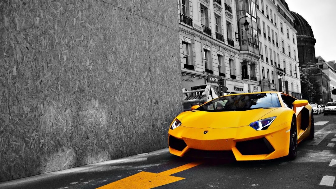 Yellow Lamborghini Aventador HD Wallpaper