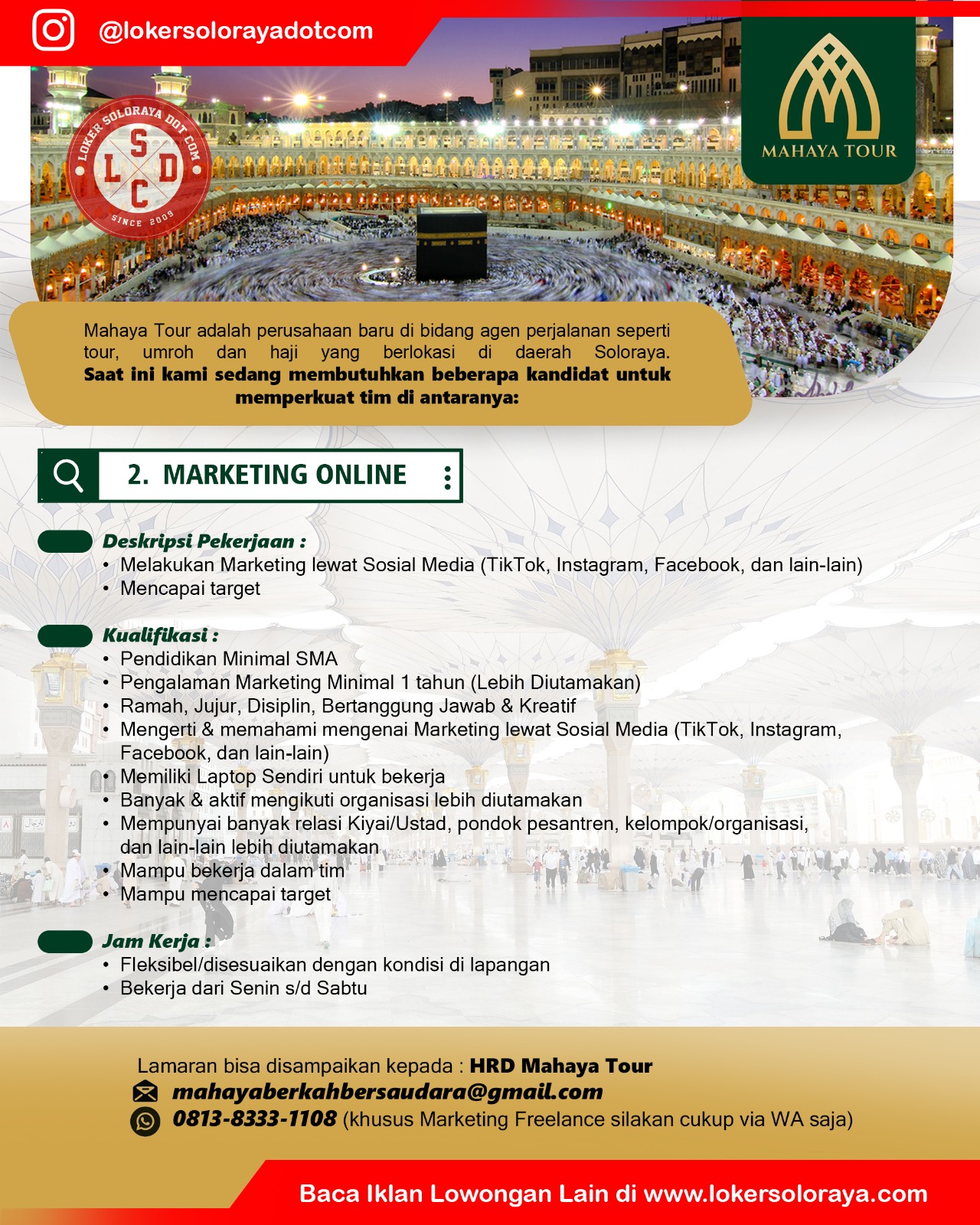 Loker Solo Raya Update di Mahaya Tour