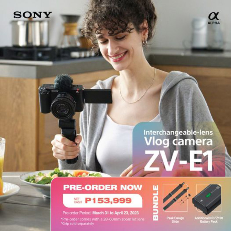 Sony ZV-E1 w/28-60mm Kit is now available for pre-order at Henry's Cameras PH, priced at PHP 153,999!