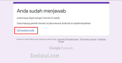 hasil edit jawaban gform