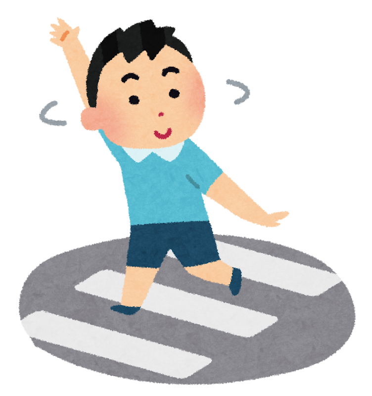 手を上げて横断歩道を渡る子供のイラスト かわいいフリー素材集 いらすとや