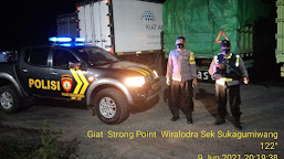 Penguatan Harkamtibmas, Polsek Sukagumiwang Gelar Patroli Strong Point Wiralodra