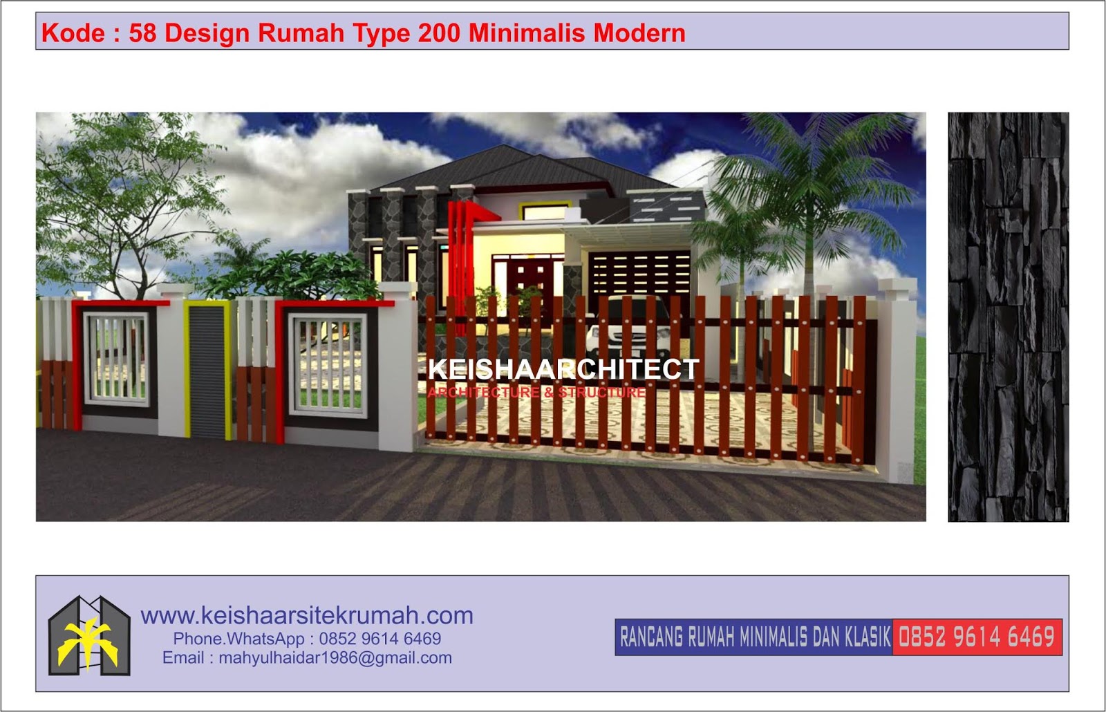 Kode 58 Design Rumah Type 200 Lokasi Bireuen Aceh Desain