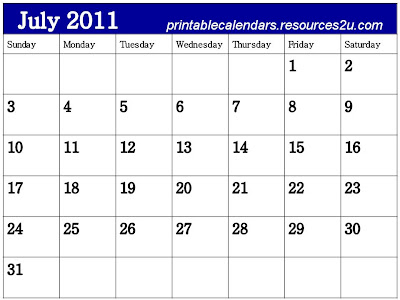 printable calendars july. Calendar 2011 July printable