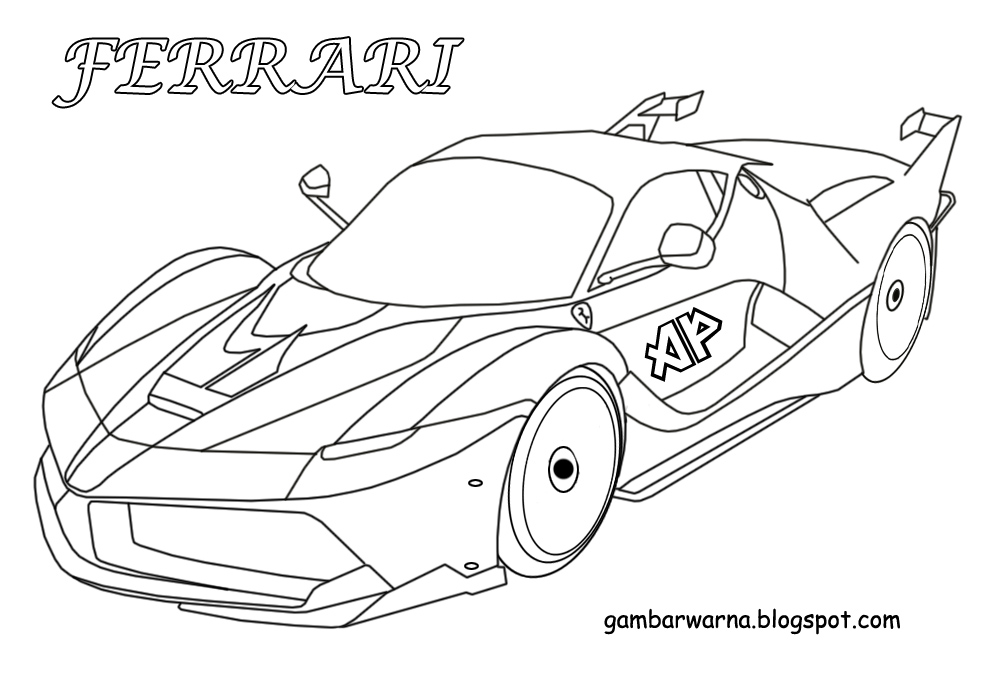 Mewarnai Mobil Sport Ferrari  Belajar Mewarnai Gambar