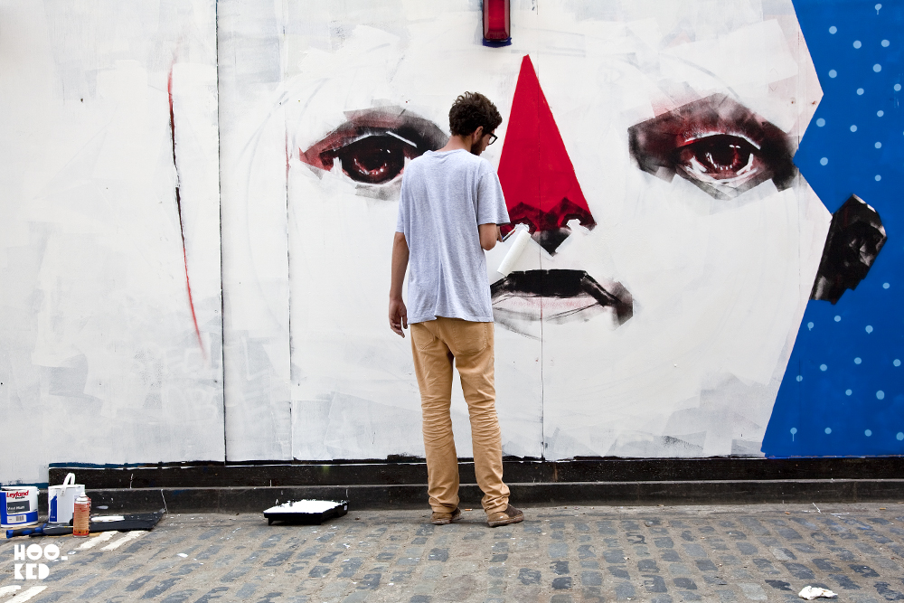 Brazilian Street Artist Rodrigo Branco London Mural on Brick Lane