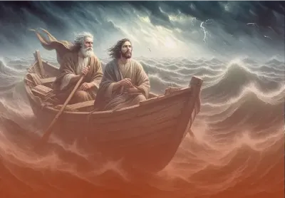 ilustrasi yesus di tengah badai
