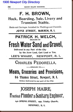 Pedorella Charles A 1900 Providence City Directory ad