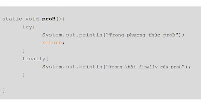 Sử dụng từ khóa final trong try...catch trong lập trình java