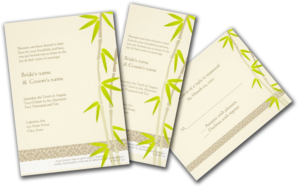  Bamboo Design Wedding Invitations