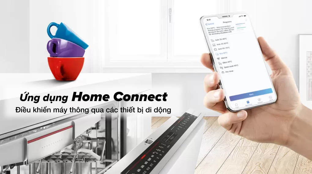 Máy rửa bát âm toàn phần Bosch SMV4HCX48E - Ứng dụng Home Connect