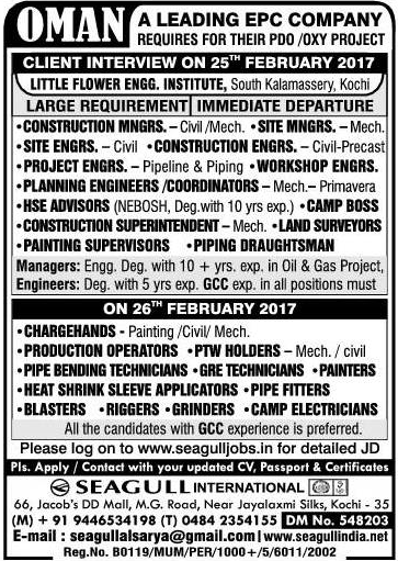 Leading EPC Company Jobs for Oman