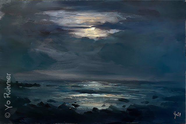 Bretagne Nocturne Peinture pleinair Pleinairmalerei