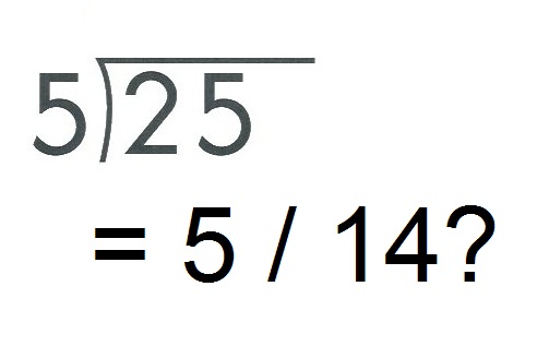 25 ÷ 5 = 5 / 14??? ~ DUNIA EDY