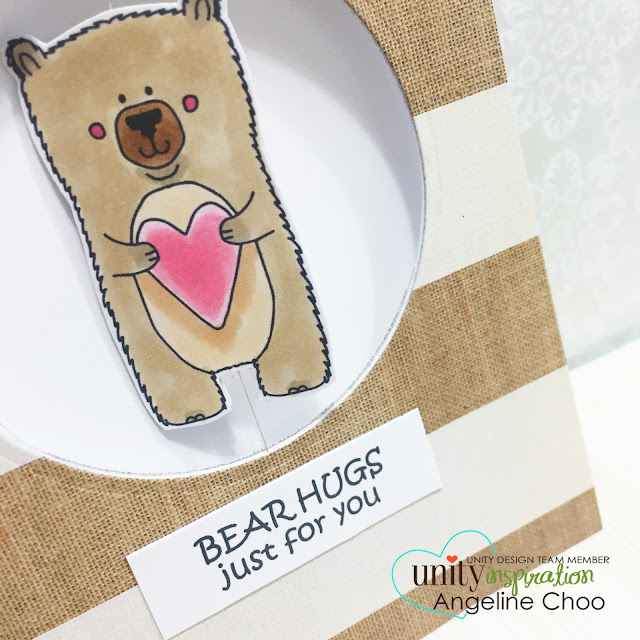 ScrappyScrappy: Unity BIG Blog Hop + New Videos #scrappyscrappy #stamp #stamping #card #unitystampco #copic #coloring #spinnercard #spinningcard #bear #teddybear