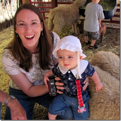 Elaine at the petting zoo