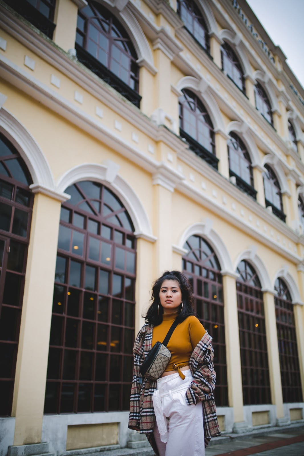 Macau Fashion blogger wearing burberry and gucci