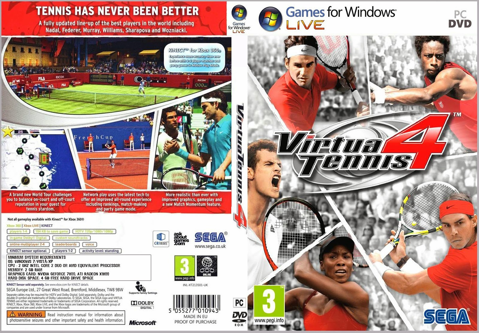 تحميل لعبة Virtua Tennis 4 مضغوطة بحجم خيالي و خفيف على الجهاز