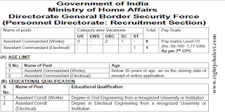 Assistant Commandant Works or Electrical Engineering Jobs in BSF