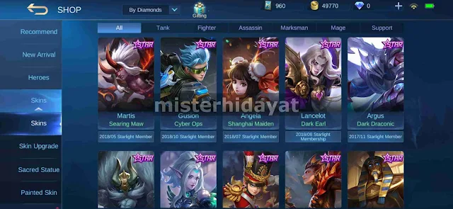 Cara Mendapatkan Skin Starlight Mobile Legends Gratis Work Ranked Classic