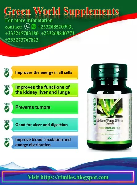 Green World Aloe Vera Plus Capsule health benefits on gastric ulcer and digestion