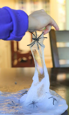 Halloween Slime Recipe:  Spider Slime from Fun at Home with Kids