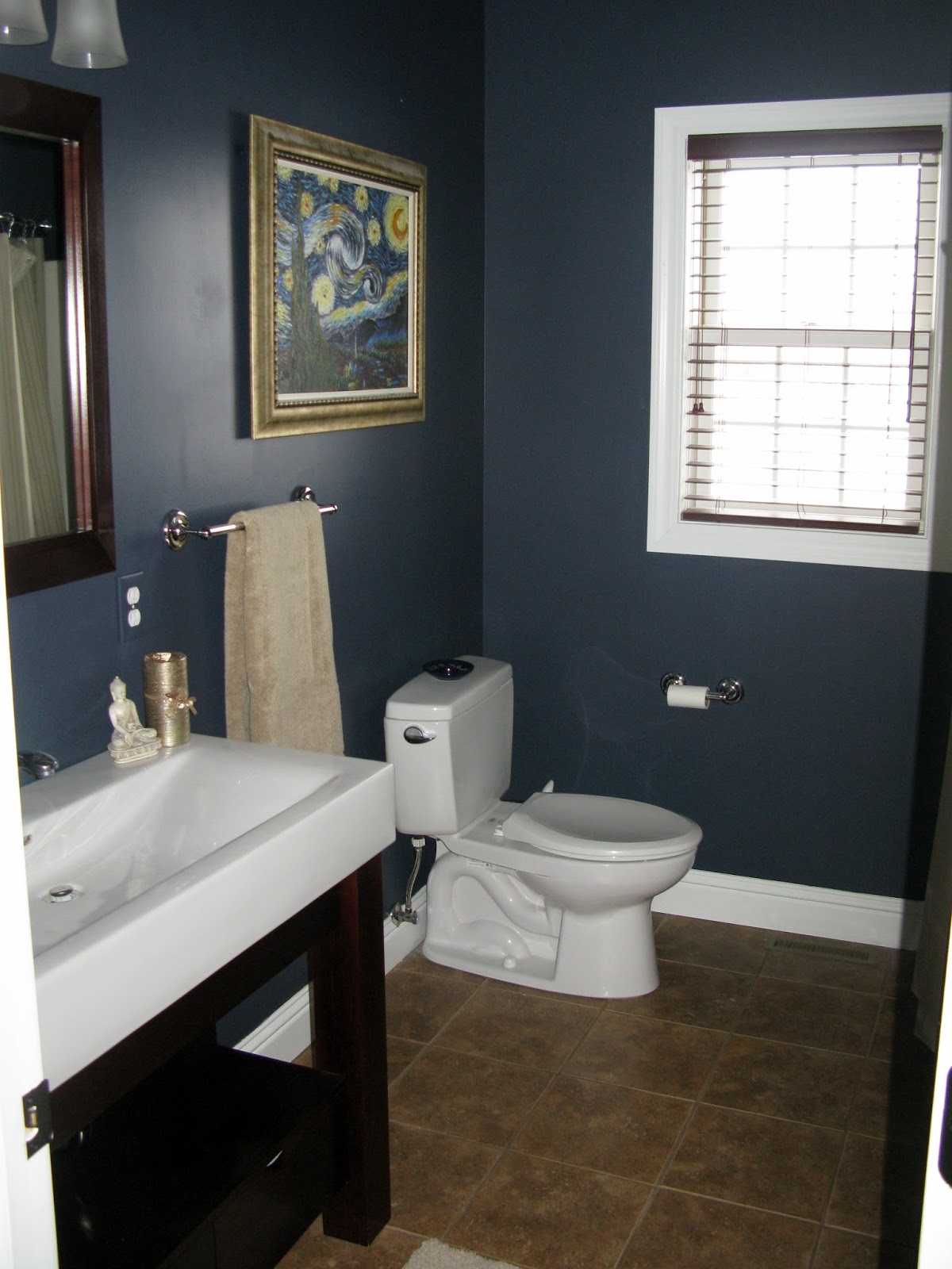 Image Result For Navy Blue Bathroom