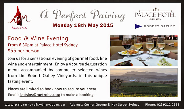 Food & Wine Evening - Monday 18th May @ Palace Hotel