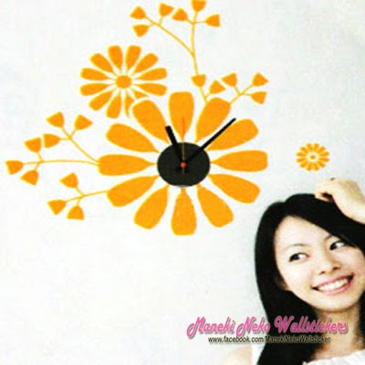 Jual Clock Wall Sticker Murah - Maneki Neko Wallstickers