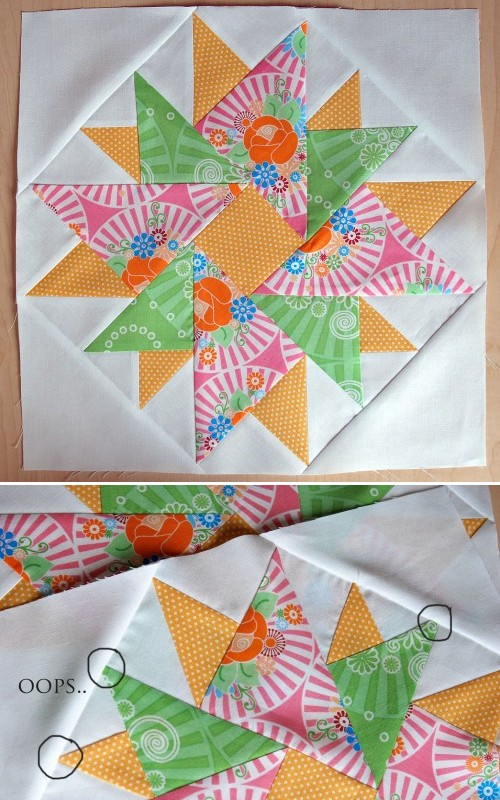  Double Aster Quilt Block - Tutorial