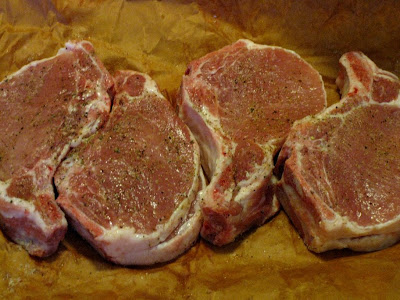 Season chops with plenty of salt and pepper