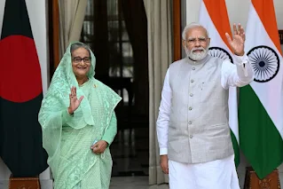 Three Indian-assisted development projects were jointly inaugurated by Prime Ministers of India and Bangladesh