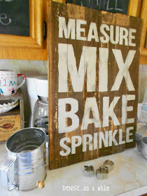 Kitchen Baking Sign made from a Packing Crate from Denise on a Whim