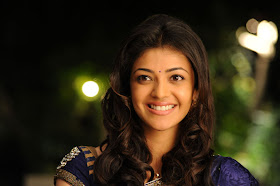 Kajal Agarwal Hot Bule Saree Photos